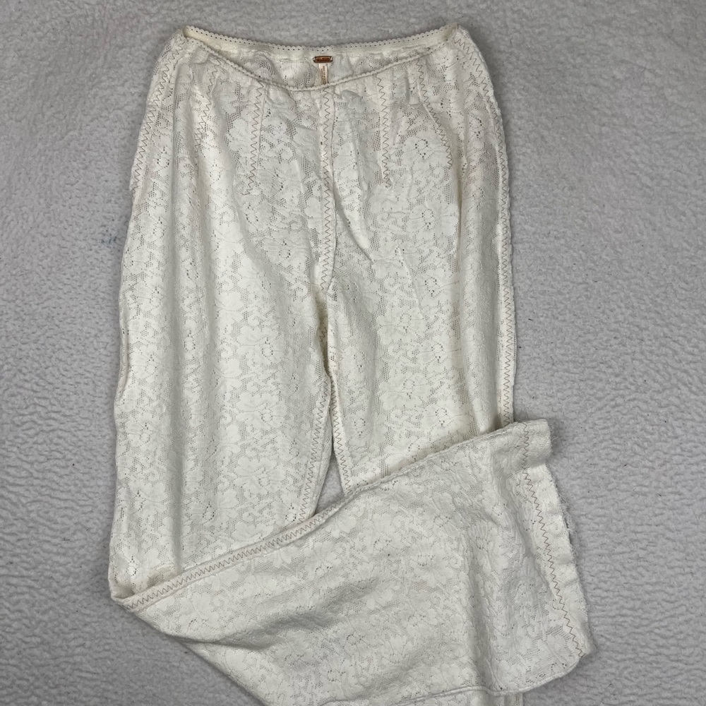 Free people white lace pants